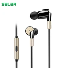 Salar S990 Shocking In-Ear Earphone Metal Heavy Bass Music Sport Earbud with Mic Vibrating Gaming Headset for Mobile Phone
