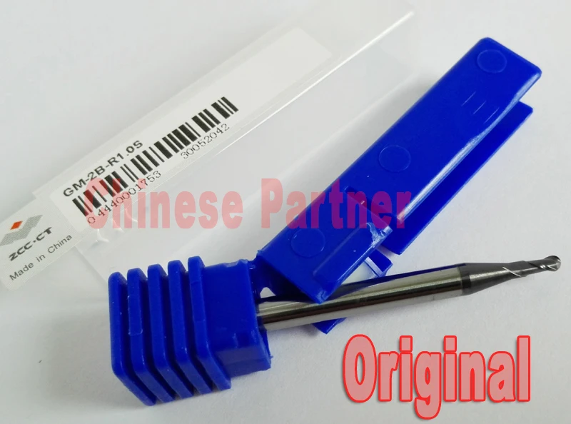 

1pc Original ZCC.CT GM-2B-R1.0S Radius=1mm 2 flutes Cemented Carbide Ball nose endmill CNC router bit milling cutter tools