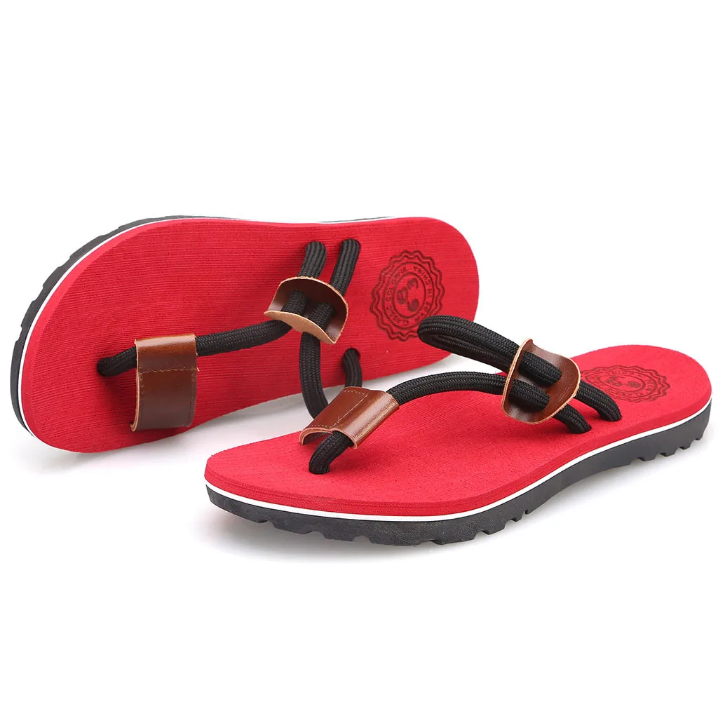 SAGACE/Новинка года; летние мужские модные повседневные вьетнамки на плоской подошве; удобная Пляжная обувь с завязками