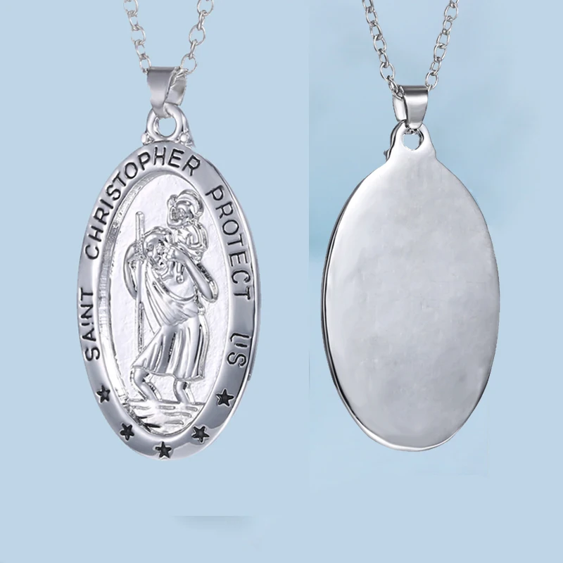 Religious Greek Mythical Figures Engrave "Saint Christopher Protect Us