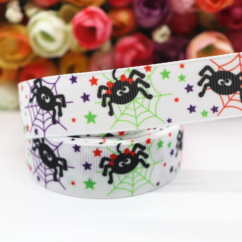 10 Yards 7/8''(22MM) Halloween Printed Grosgrain Ribbons For Hair Bows DIY Handmade Materials Y19071901 - Цвет: 9