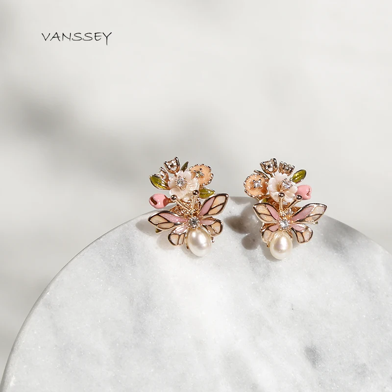Vanssey moda jóias inseto besouro flor natural