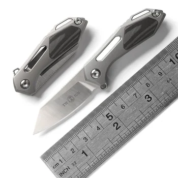 

TWO SUN TS35 M390 blade Flipper ball brearing mini folding knife titanium camping hunt Pocket knives outdoor Survival EDC Tool