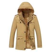 Новинка года, мужское шерстяное плотное хлопковое длинное пальто, Модное теплое хлопковое Стеганое пальто с карманами