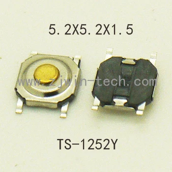 

30PCS Metal Push Button 5.2x5.2x1.5mm Momentary Tact switch 260GF Key Button 4PIN SMD PCB Board Surface Mounting