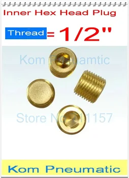 

Fedex Free Shipping 1/2" Male Thread Internal Inner Hex Head Air Pipe Plugs Brass 1/2 inch Pneumatic Plug Cap Socket Connector