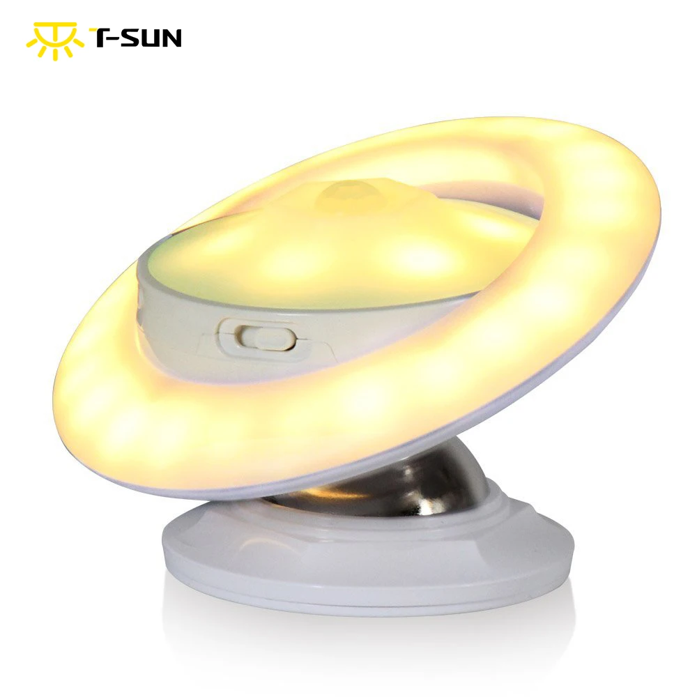 

T-SUNRISE UFO Motion Sensor LED Night Light 360 Degree Rotating Wall Light Lamp with Detachable Magnetic Base For Hallway Closet