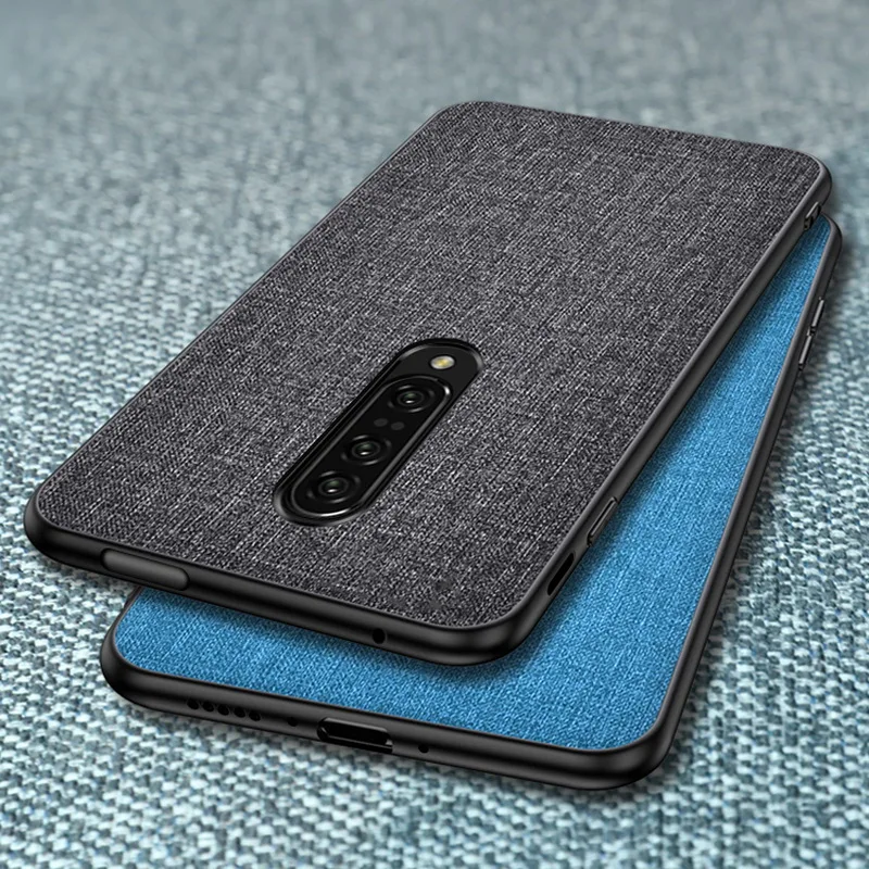 

Phone Case For OnePlus 7 Pro 7 6T 6 Slim Hybrid Fabric Cloth Soft Bumper Hard Back Skin Cover Coque For One Plus 7Pro 6 T Funda