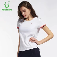 Vansydical женские шорты для занятия йогой хлопковые спортивные футболки для бега дышащие эластичные тренировки фитнес с коротким рукавом топы