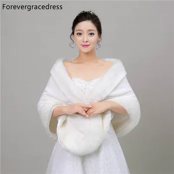 

Forevergracedress 2018 Faux Fur Wedding Wrap Coat Bolero Jacket Bridal Accessories Cape Cloak Shawls Scarves In Stock