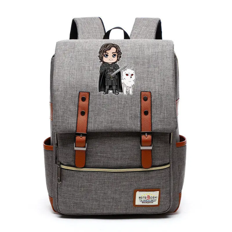 

Game of thrones Backpack Canvas School shoulder bag House Stark Targaryen preppy style Laptop traveling rucksack for teenagers