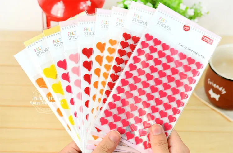 

1 Sheet DIY Colorful Felt Love Peach Stickers Cute Sticker Mini Phone Sticker Decorative Sticker for Diary Scrapbooking