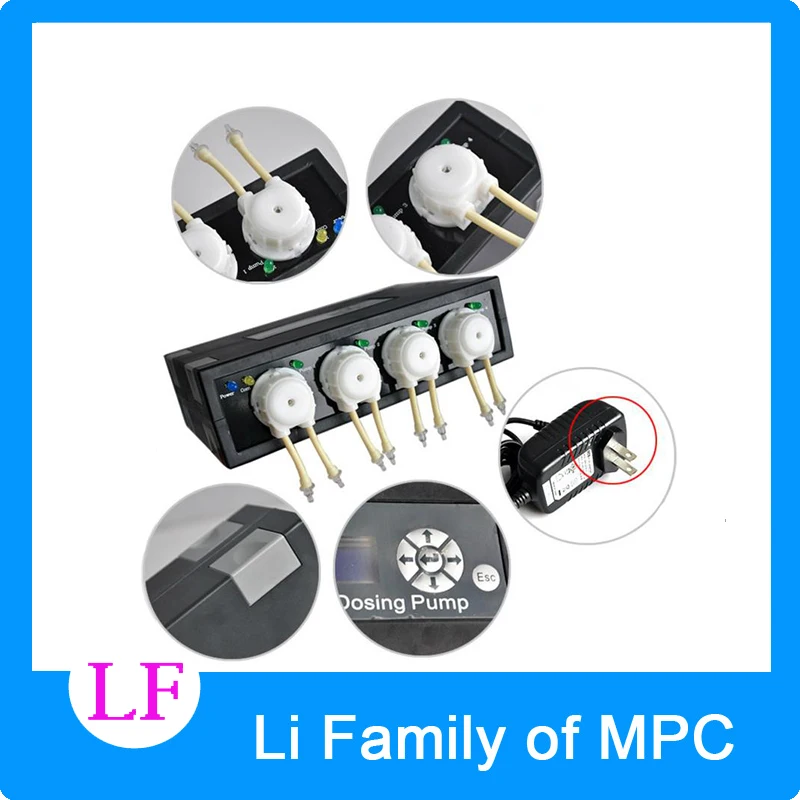 

Mini Auto Dosing Pump JEBAO DP-4 for Coral Reef Aquarium 4 Pump Head For Marine Aqua 110-240V, 50/60Hz