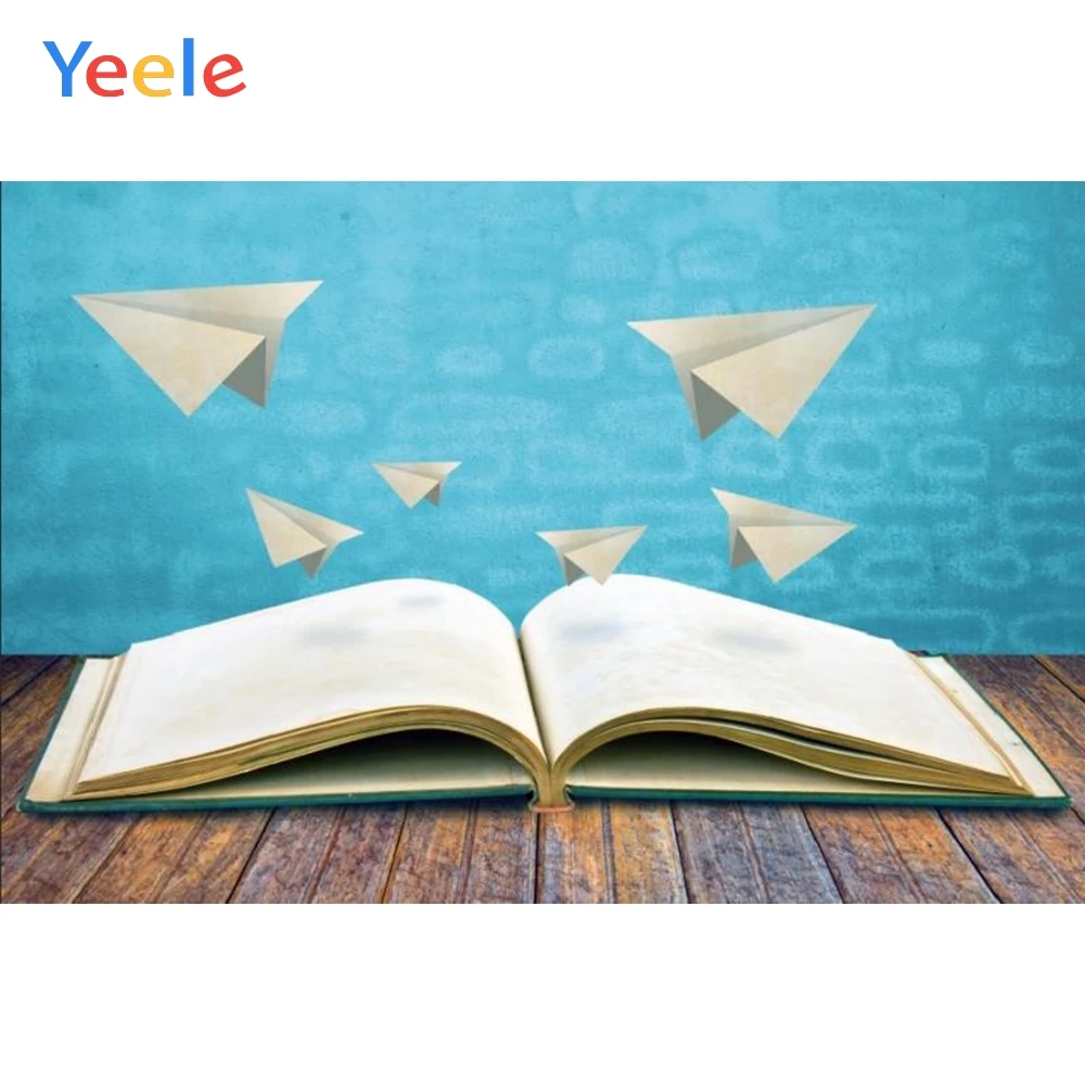 

Yeele Open Book Paper Plane Wooden Board Children Photographic Backgrounds Customized Photography Backdrops For Photo Studio