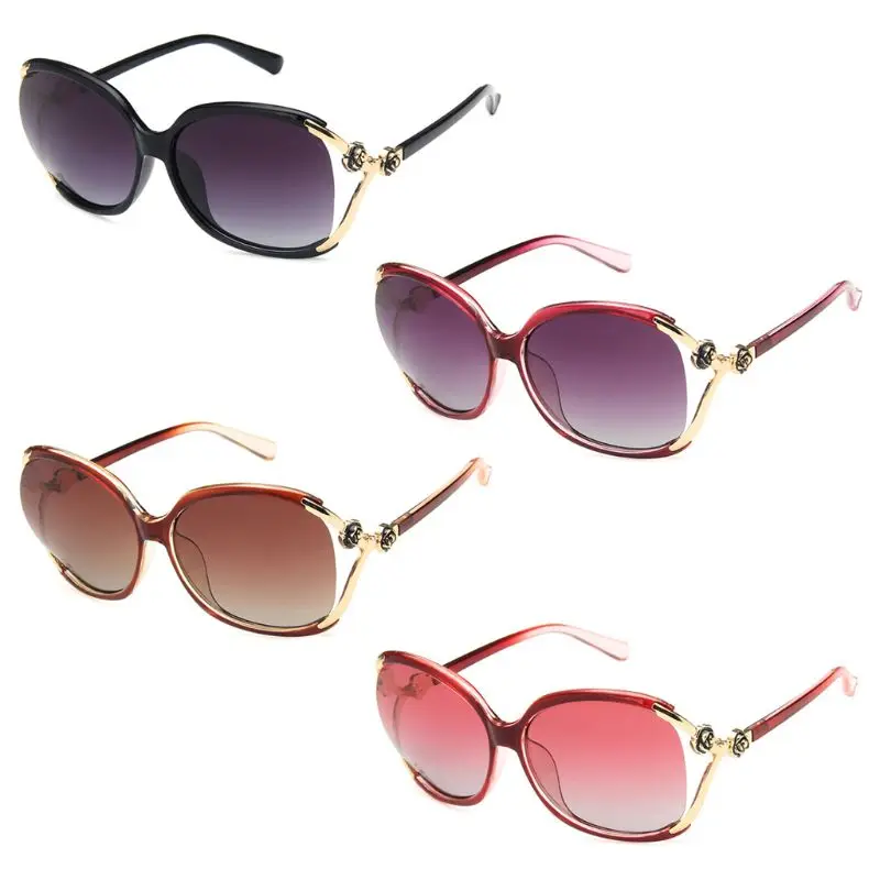 New Trend Flower Sunglasses Women Eyewear UV400 Large Frame Gradient