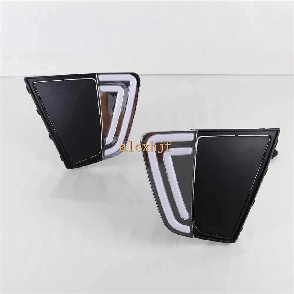 

July King LED Light Guide Fog Lamp case for Hyundai IX25 2014~ON, LED Daytime Running Lights DRL with Fog Lamp Cover