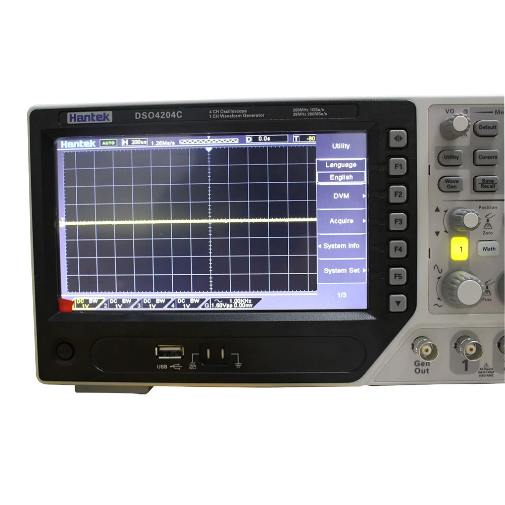 Цифровой осциллограф Hantek DSO4204C 200 МГц 4 канала портативный USB PC LCD автомобильный + EXT