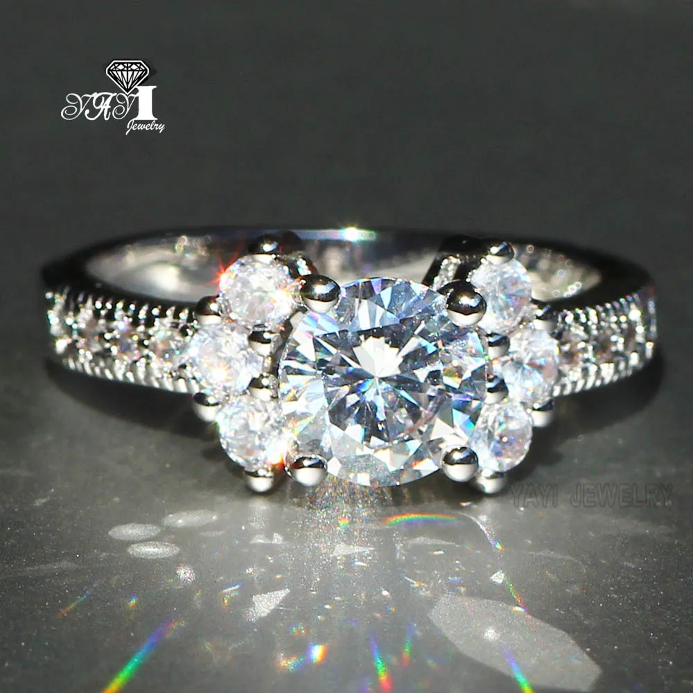 

YaYI Jewelry Fashion Princess Cut 3.2 CT White Zircon Silver Color Engagement Rings wedding Rings Party Rings 631
