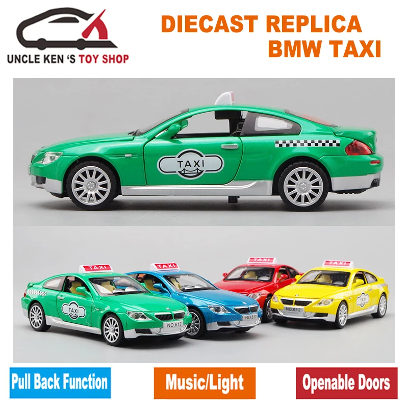

Diecast Scale Model Cars, Metal Taxi Collection Toys With For Kids/Children As Gift