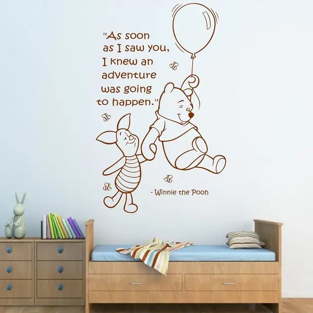 free shipping quote winnie the pooh wall sticker art girls boys baby