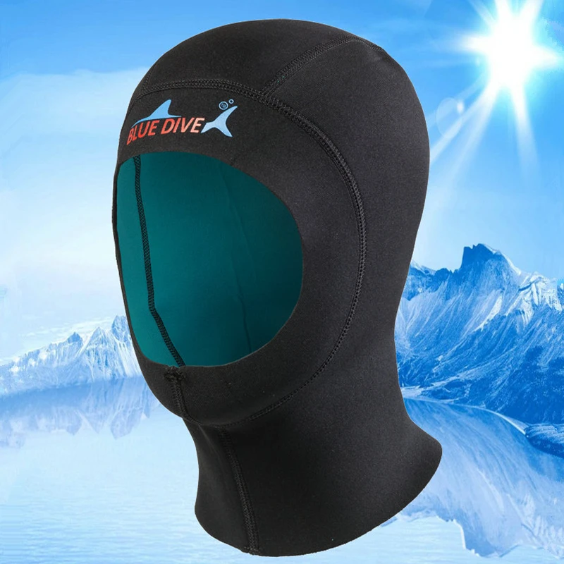 Высокое качество 1 мм Неопреновая Мужская и женская теплая шапочка для подводного плавания зимняя маска для плавания на шее Водонепроницаемая шапка для подводного плавания черная
