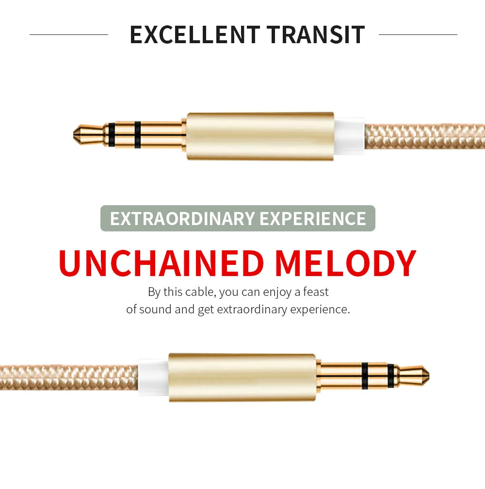 3.5mm Jack Audio Cable 3.5 Male to Male Cable Audio Straight AUX Cable for Car Headphone MP34 Aux Cord For Samsung Galaxy S8-3