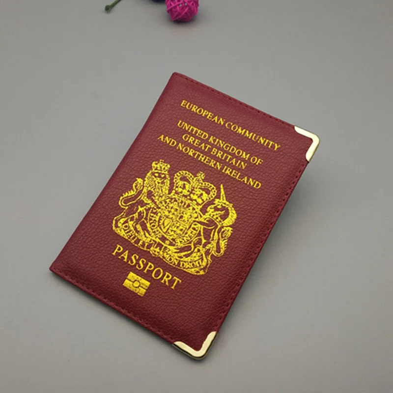 Женская дорожная Обложка для паспорта из искусственной кожи в британском стиле, розовый чехол для паспорта, модный держатель для паспорта в британском стиле