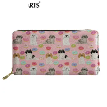 

Pekingese Dog Printing Leather Wallet Zipped Big Capacity Card Holder Cash Purse With Cell Phone Pocket Storage Bags Murse Sumka