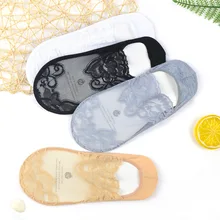 3 пар/упак. летние кружевные носки Популярные Носки Женские однотонные хлопковые носки-башмачки носки без пятки с кружевом SW-40-1