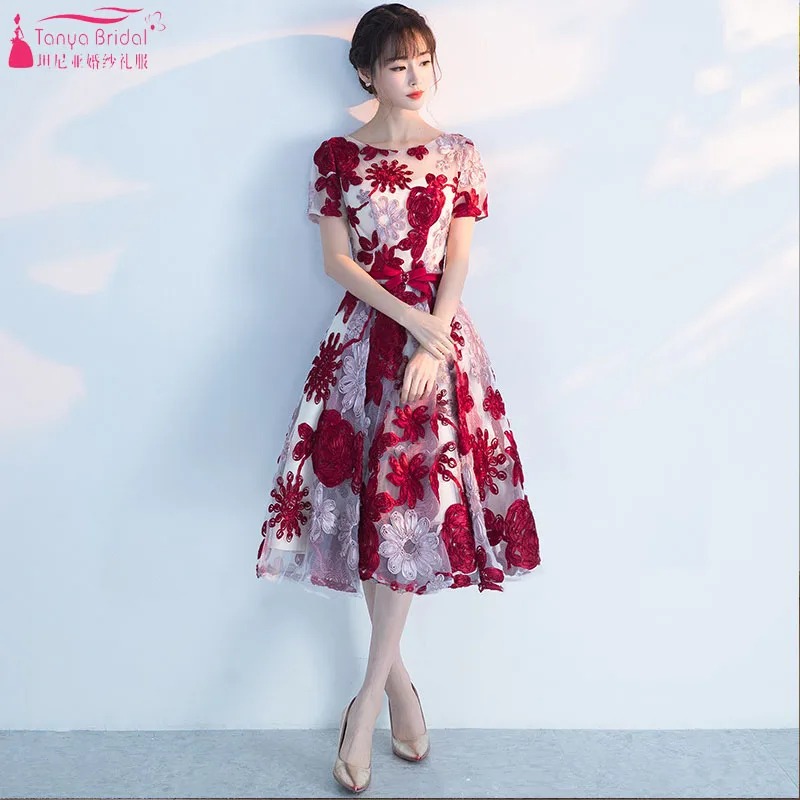 short sleeve tea length dress