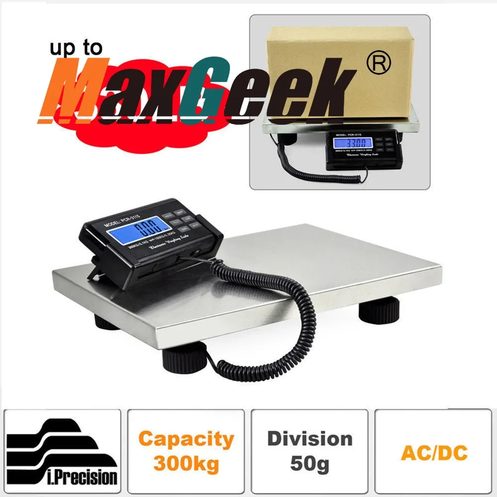 

150KG/0.05KG 300KG/0.1KG Digital Shipping Platform Scale Electronic Heavy Duty LCD Display