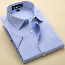 Jbersee рубашка высокого качества Мужская Узкий крой, на лето короткий рукав мужские повседневные мужские деловые костюмы рубашки Camisa плюс размер Masculina