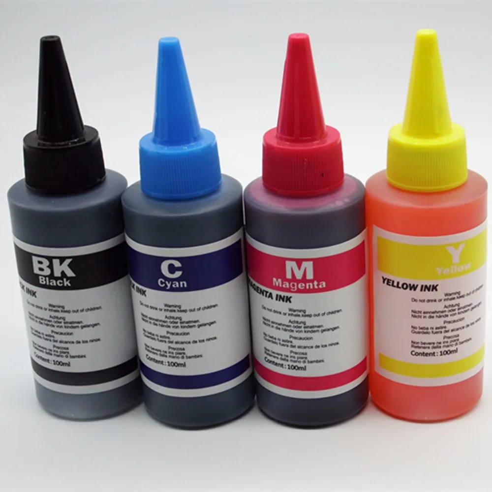 Специализированные краски набор для всех принтеров 2 черные 100 мл/бутылка Высокое качество СНПЧ заправка чернил с ярким цветом без вилки
