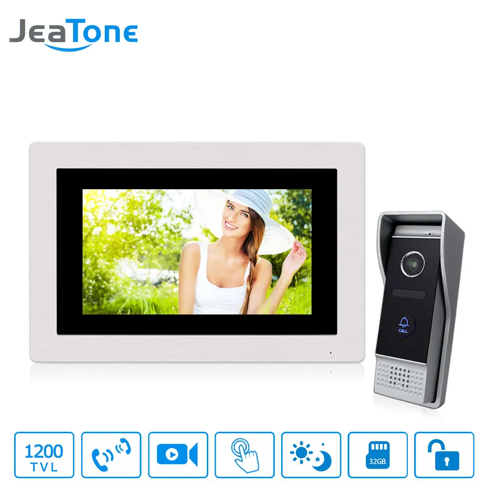 7 inch Touch Screen 4-Wired Video Door Phone Video Intercom Video Door Bell Home Security System Supported Motion Detection