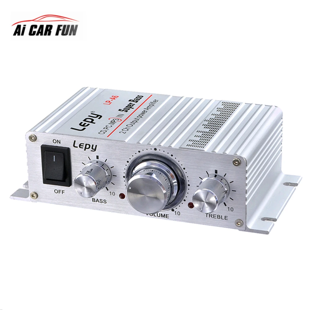 

LP-A6 Mini Hi-Fi Stereo Super Bass Audio Amplifier Support FM Function 12v 2-channel Car Subwoofer Sound Amplifier For Speakers