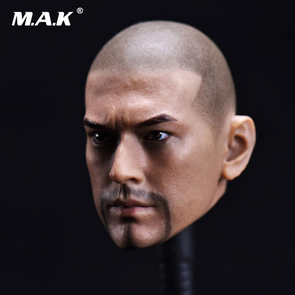 

1/6 Scale Male Head Carving Bald Head Takeshi Kaneshiro Head Sculpt PVC Head Model for 12'' Action Figure Body