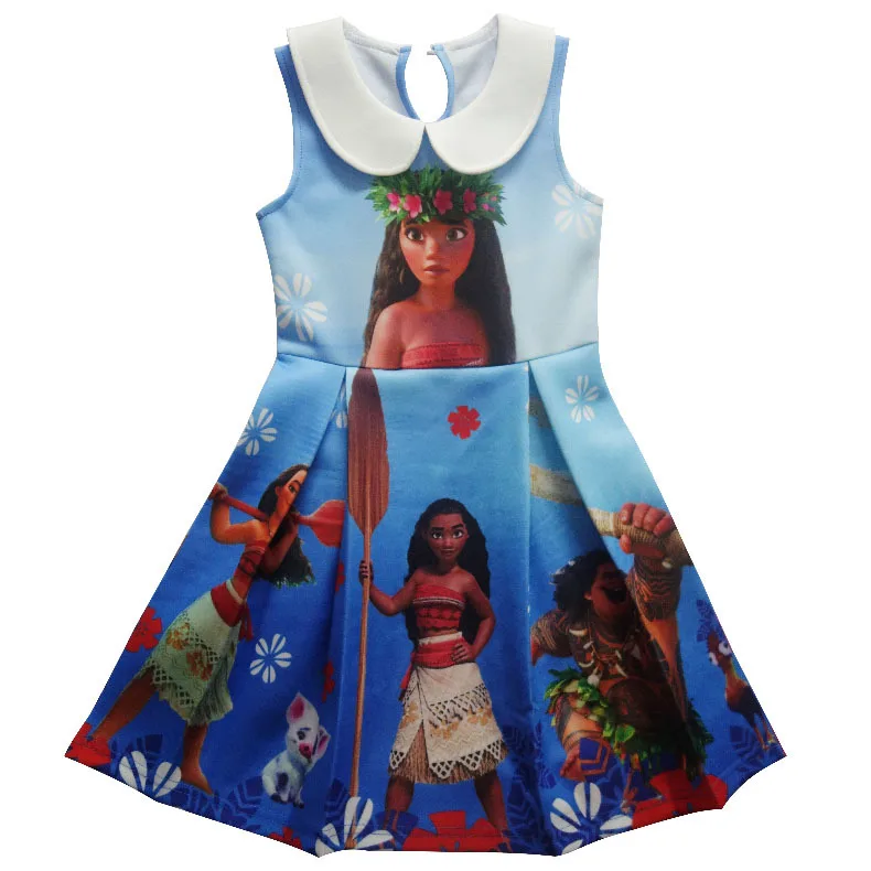 Платье Моана детская одежда летние платья без рукавов костюм для маленьких девочек праздничная одежда принцессы для девочек детская повседневная одежда - Цвет: 1000