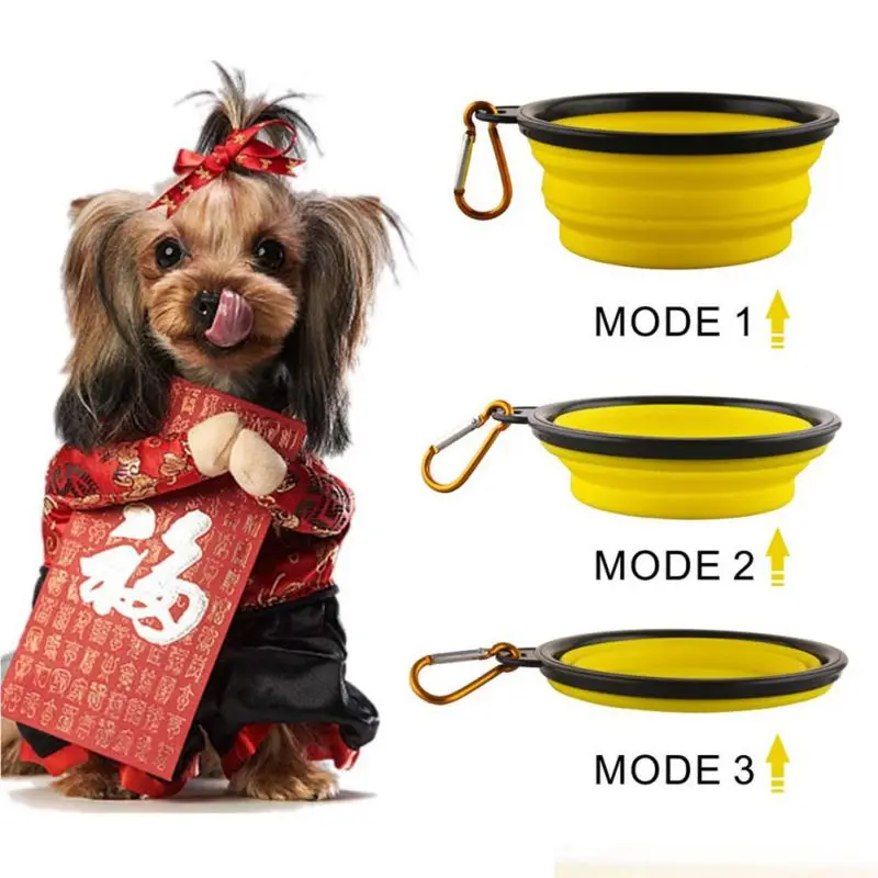 

newOutdoor Tool Pet Bowl Dog Cat Portable Folding Food Water Drinking Bowl Collapsible Silicone Feeding Feeder