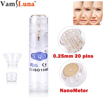 

Automatic Gold Needles Glass Bottle Derma Stamp Nano Meter and 0.25mm 20 Titanium Needles Mesotherapy Gold Needles Massager