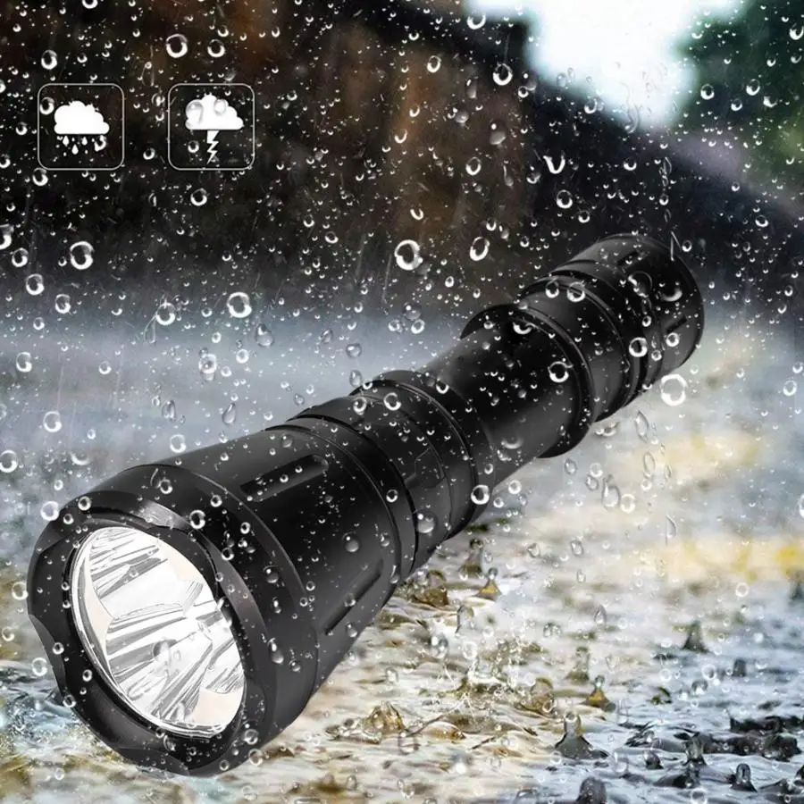 

High Bright LED Flashlight 80m Waterproof Torch Outdoor for Diving Hunting Camping Portable Flashlight