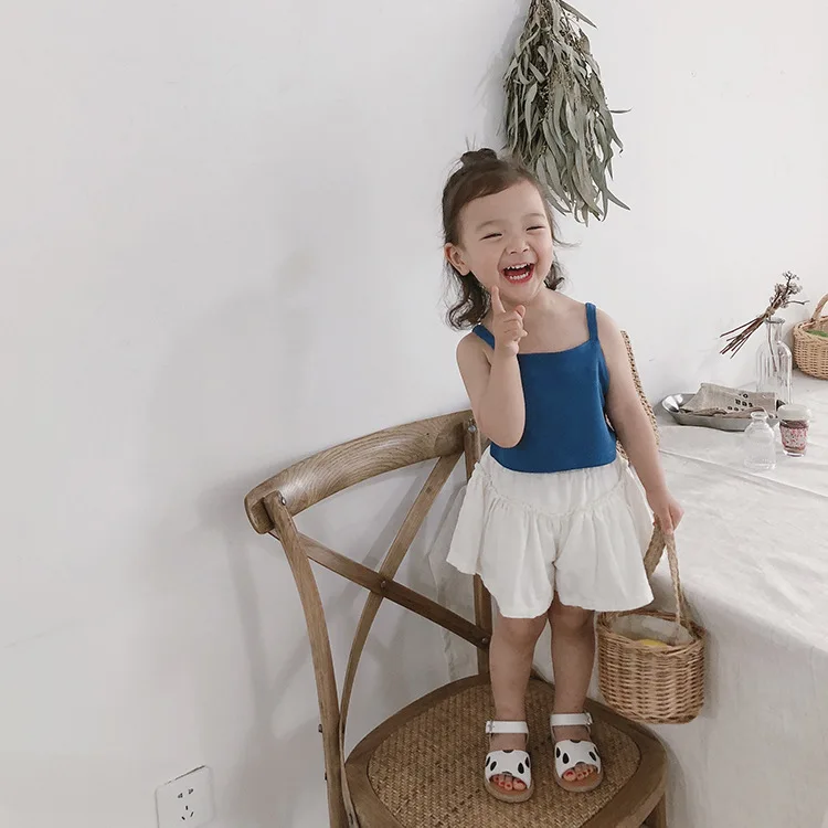 Корейский стиль, Детские хлопковые вязаные милые полосатые короткие топы для маленьких девочек, модные слипоны, жилеты От 1 до 7 лет, одежда