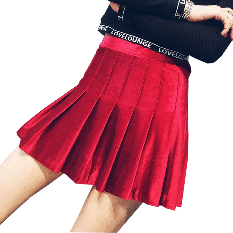 TAJIYANE 2018 Harajuku Mini Skirt Streetwear High Waist Pleated Skirt