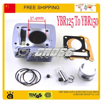 

Modified YBR125 to YBR150 150cc cylinder assy block assembly 57.4mm piston ring gasket 125cc motorcycle free shipping