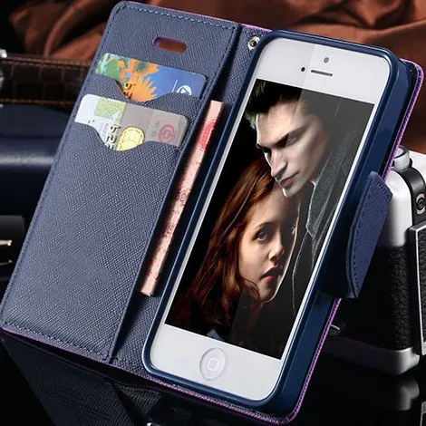 For iPhone 4 Cases High Quality Fashion Candy Color PU Leather Case For Apple iPhone 4 4S Card Holder Wallet Phone Cover Bag FLM