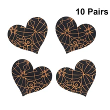 10 пар Хэллоуин Стикини ниппель крышка спайдервеб летучая мышь Печать Бюстгальтер Наклейка на сосок для женщин свободный размер