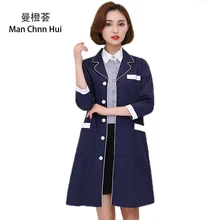 Красота салон спецодежда медицинская халаты лабораторный халат для женщин работы платье Корея косметической хирургии продаж форма аптек