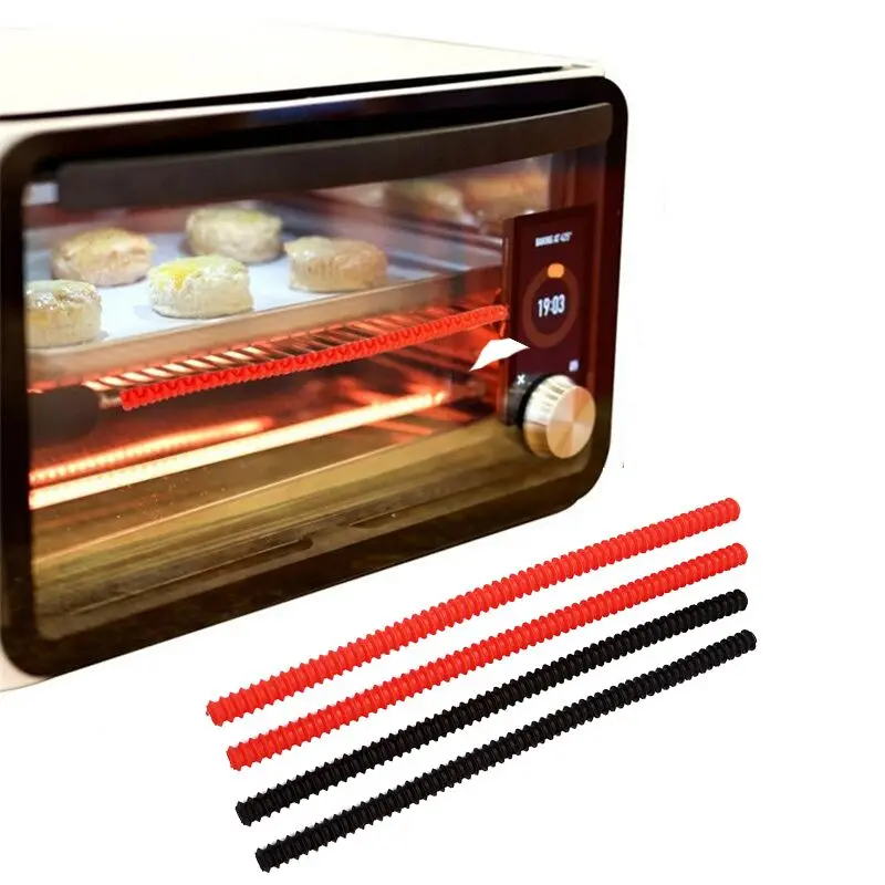 

2pcs/set Silicone Oven Rack Guards Interlocking Silicone High Temperature Protection Oven Shelf Edge Guards Rack Shield QB893260