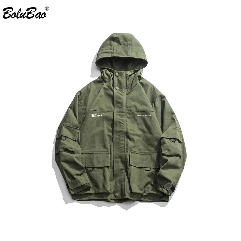

BOLUBAO Fashion Men Jackets Letter Printing Autumn Men's Hooded Simple Cardigan Slim Fit Jacket Casual Quality Male Jackets