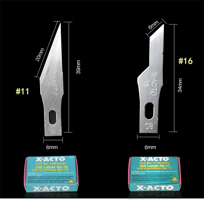 

#11 #16 Airlfa100pcs/set replacement hobby knife blades SK-5 X-BLADE (X-acto #11 #16 style blades)