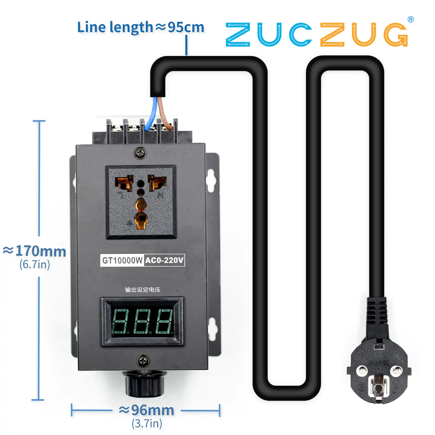 

AC 220V 10000W SCR Electronic Voltage Regulator Temperature Speed Adjust Controller Dimming Dimmer Thermostat